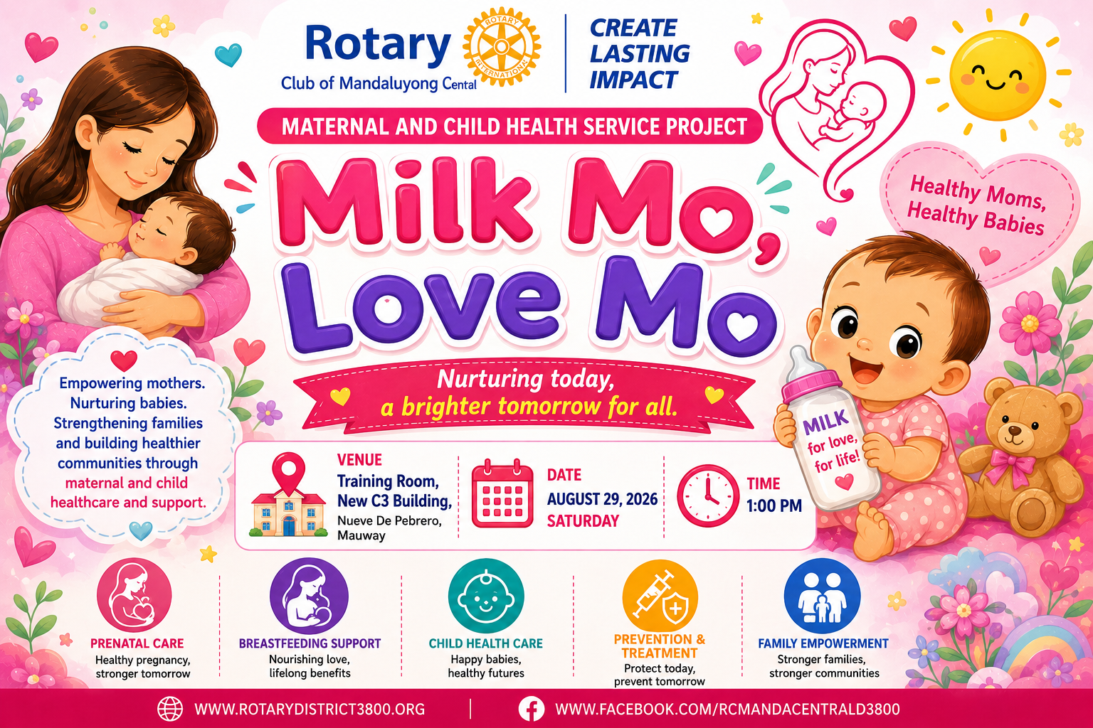 Milk Mo, Love Mo maternal and child health service project poster
